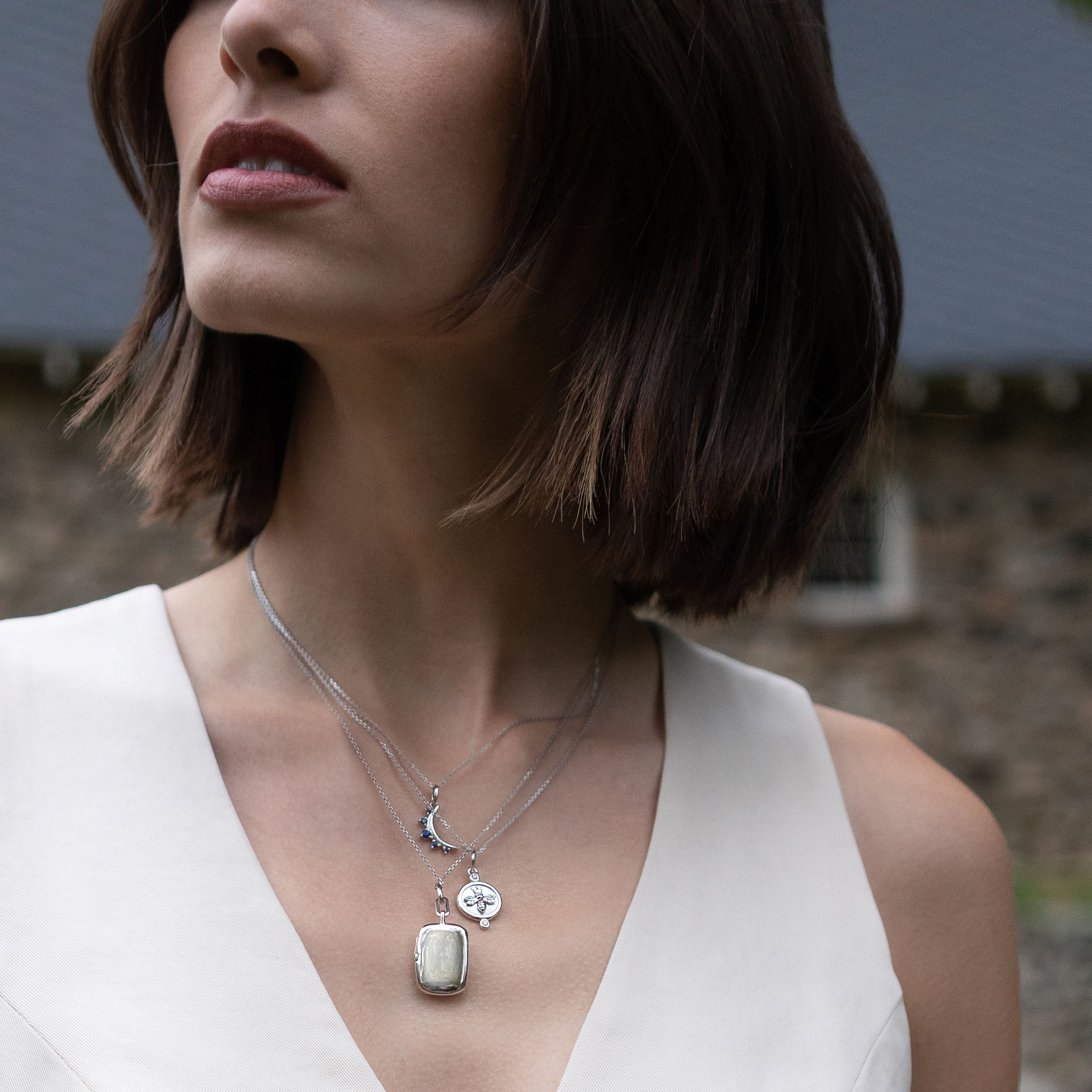 【TATIANA】Mini oval coin pearl necklace set_SE0131〜2連SET Round Clasp Full Pearl Necklace | Stainless Steel | MIAJWL